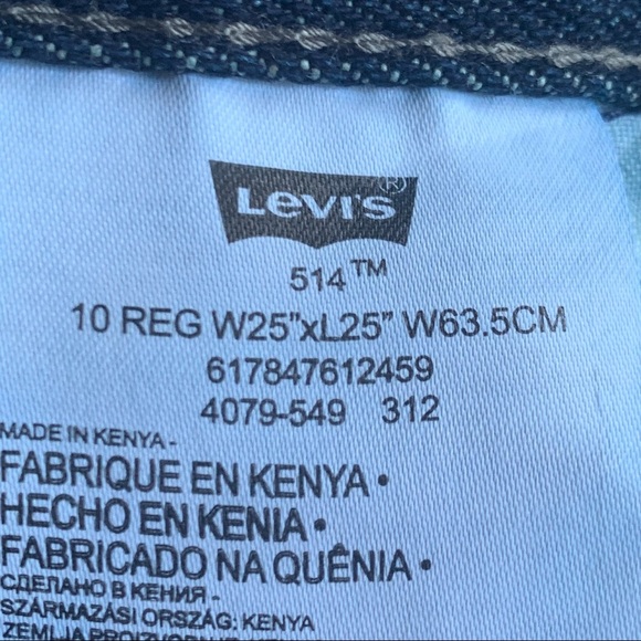 LEVI’S 514 Slim Straight Leg Boys Dark Wash Jeans Size 10 - Picture 13 of 14